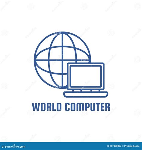 World computer logo design stock illustration. Illustration of design - 257400397