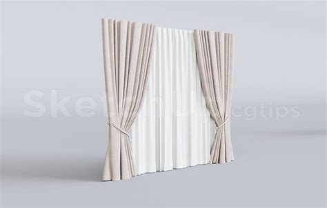 12913. Free Sketchup Curtain Model Download