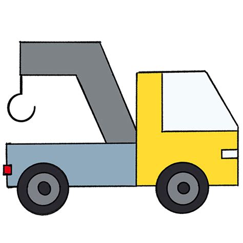 How to Draw a Tow Truck for Kindergarten - Easy Drawing Tutorial For Kids