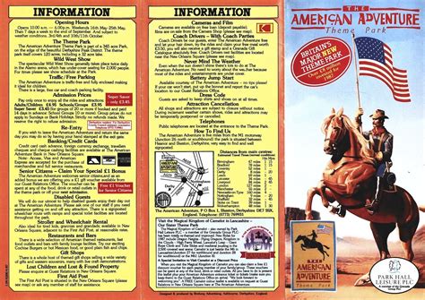 The American Adventure Theme Park Guide/Map leaflet from 1987 | Theme ...