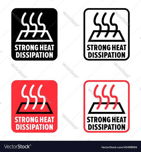 Strong heat dissipation information sign Vector Image