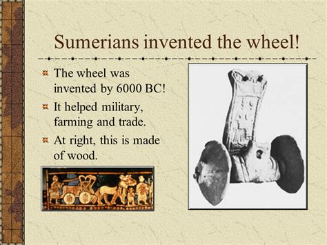 Describe the Different Ways the Sumerians Used the Wheel.