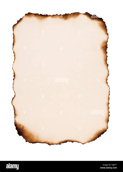 Old paper with burnt edges, isolated on white background Stock Photo - Alamy