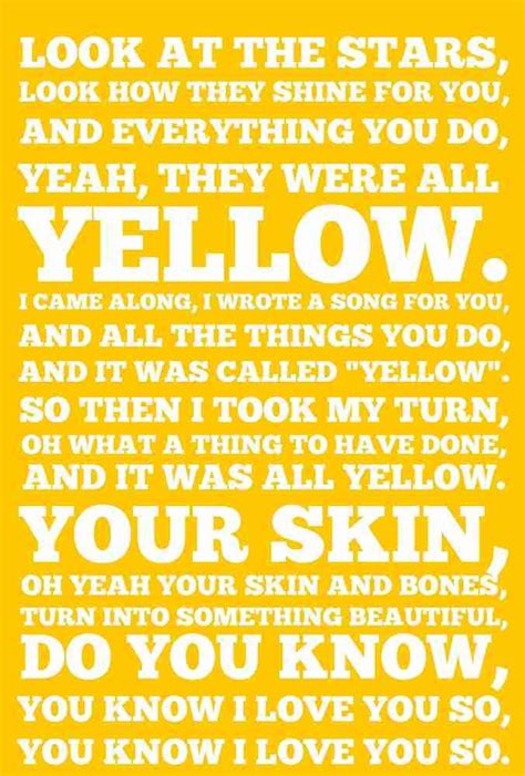 Coldplay Yellow Lyrics