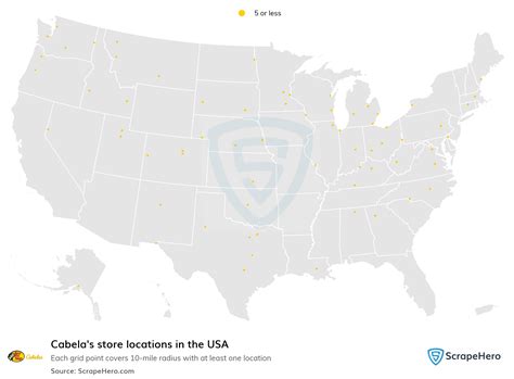 Number of Cabela's locations in the USA in 2024 | ScrapeHero