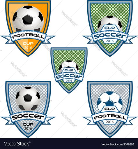 Set football logo for the team and the cup Vector Image