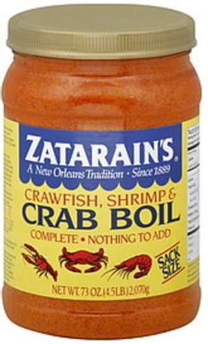 Zatarain's Boil 73 Oz Crawfish Shrimp & Crab - 6 pkg, Nutrition Information | Innit