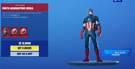 Captain America Fortnite skin and Proto-Adamantium Shield in today's ...