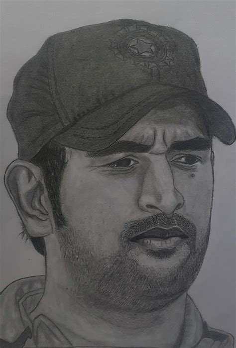 MS Dhoni pencil drawing Drawing by Nathiya T - Fine Art America