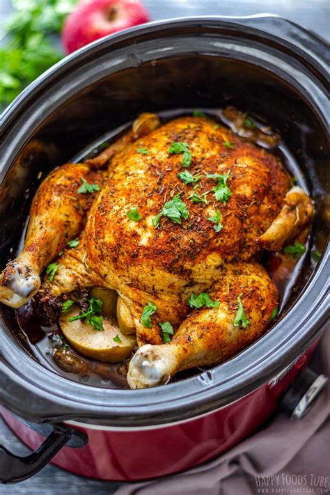 Slow Cooker Whole Chicken Recipe - Happy Foods Tube