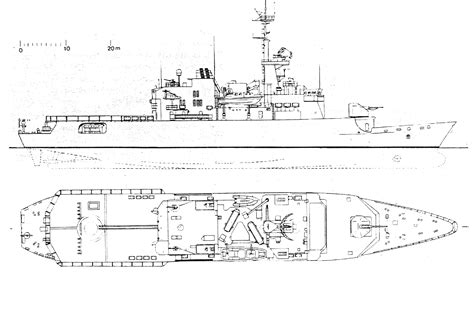 Floréal-class frigate Blueprint - Download free blueprint for 3D modeling