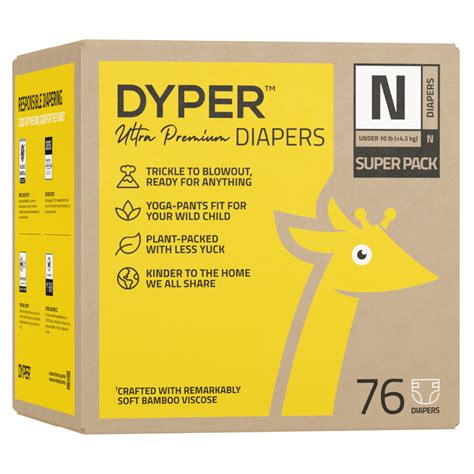 DYPER Ultra Premium Diapers Size Newborn, 76 Diapers (Select For More Options) - Walmart.com