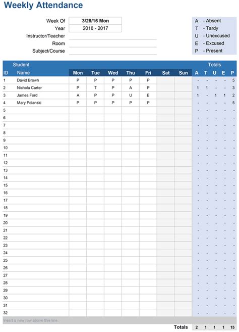 Student Attendance Tracker Template | HQ Printable Documents