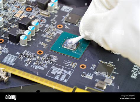 Image of technician cleaning the CPU chip Stock Photo - Alamy