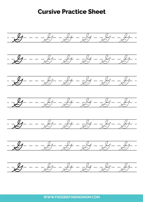 Free Printable Cursive Alphabet Practice Sheets: Capital G