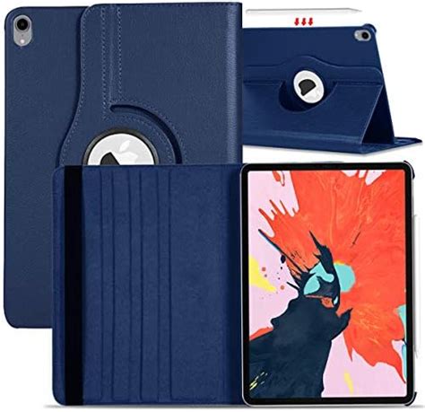 TGK Rotating Cover for iPad Pro 11 Inch 2018 A1980, A1934, A2013 (Dark Blue) 360 Degree Stand ...