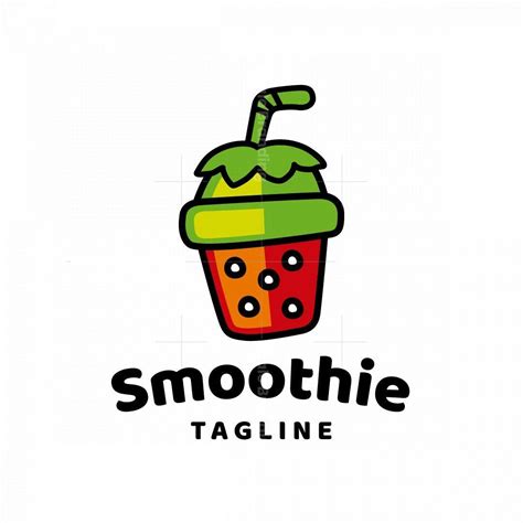 Nice colorful strawberry smoothie takeaway cup logo for sale. A great ...