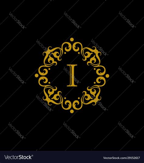 Luxury letter i logo Royalty Free Vector Image