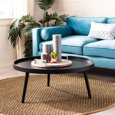 Safavieh Fritz Modern Round Tray Top Coffee Table - Walmart.com ...