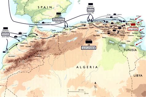 Asisbiz Artwork showing a map of Operation Torch 01