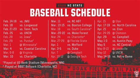 NC State baseball announces 2020 schedule - Backing The Pack