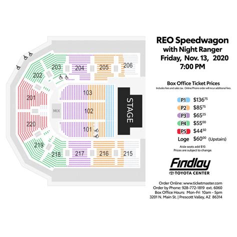 Seating Charts | Findlay Toyota Center