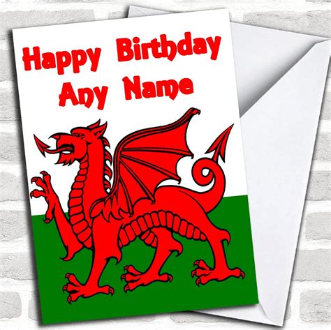 Welsh Flag Wales Birthday Card: Amazon.co.uk: Office Products