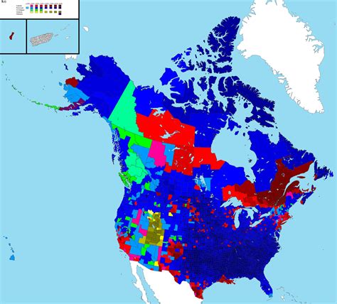 Religion by county in USA and Canada [2608x2356] : MapPorn