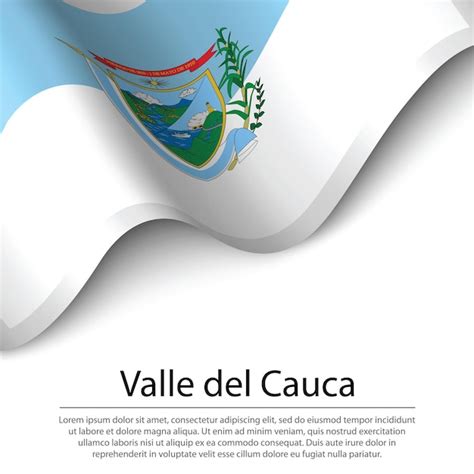 Premium Vector | Waving flag of valle del cauca is a region of colombia ...