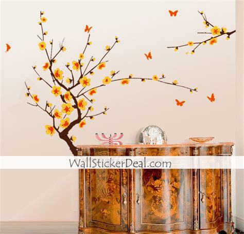 Cherry Blossom Branch Floral Wall Stickers - Home Decorating Photo ...