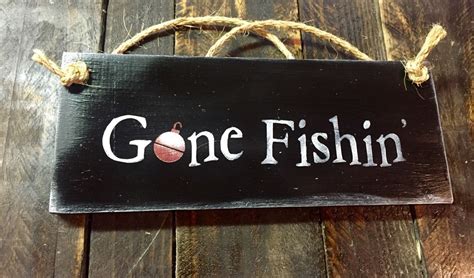 Rustic Gone Fishin' Sign Rustic Fishing Sign Gone - Etsy