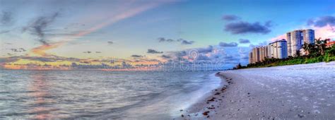 Sunset Over the Ocean at Vanderbilt Beach Stock Photo - Image of sand ...