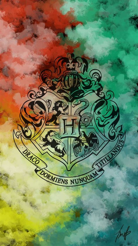 Harry Potter iPhone 8+ Wallpaper - Hogwarts Crest | Fond d'ecran dessin, Fond d'ecran pastel ...