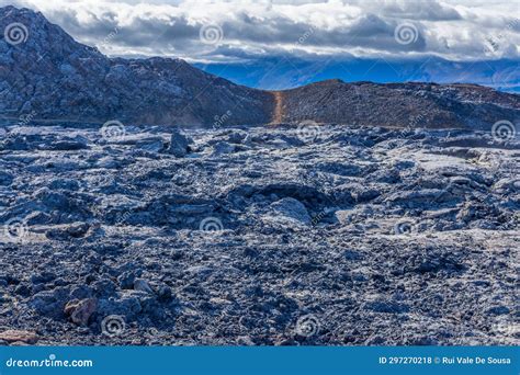 Lava Rocks Still Cooling Down Near Geldingadalir Volcano Stock Photo ...