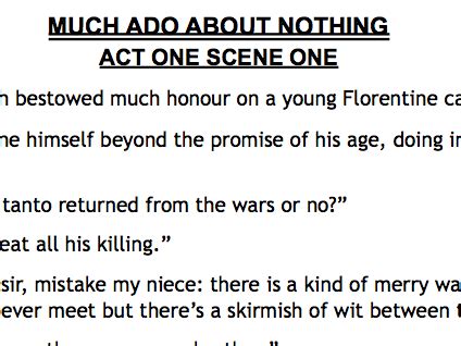 Much Ado About Nothing - Key Quotes | Teaching Resources