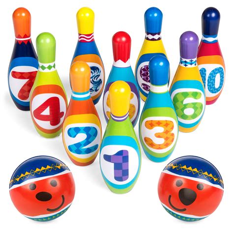 BCP Kids Multicolor Soft Foam Bowling Toy Set w/ 10 Pins, 2 Balls, Carrying Case 842957112173 | eBay