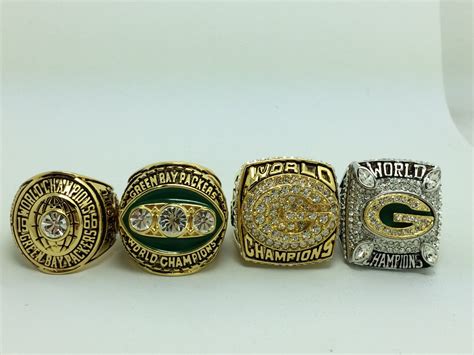 4PCS One Set 1966 1967 1996 2010 Green bay packers super bowl ...