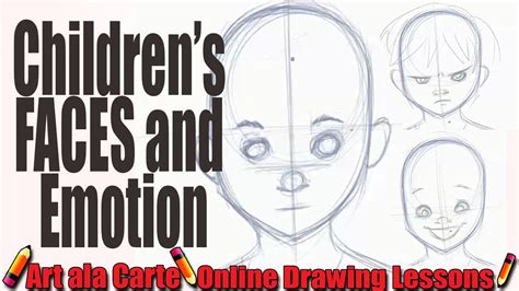 How to draw Children's faces and expressions - YouTube