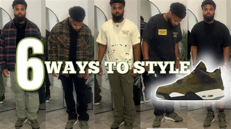 6 Ways to Style Air Jordan 4 CRAFT Medium Olive ( Shoe Review + outfit ideas ) - YouTube