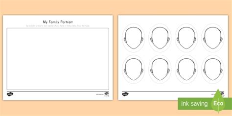 My Family Portrait Cut and Paste Worksheet / Worksheet