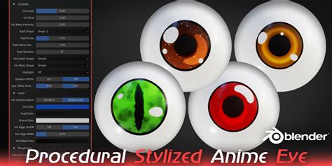 Procedural Stylized Anime Eye Material (SBSAR) - Blender Market