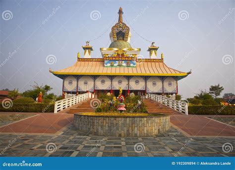 Temples in Lumbini, Nepal editorial stock image. Image of religion ...