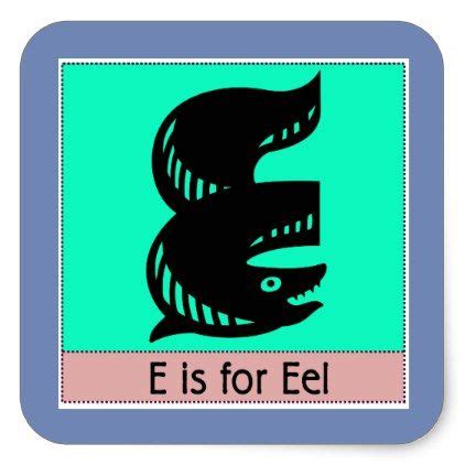 E Is For Eel Animal Alphabet for Kids Square Sticker - animal gift ...