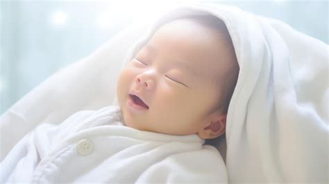 Premium AI Image | Baby smiling while sleeping portrait