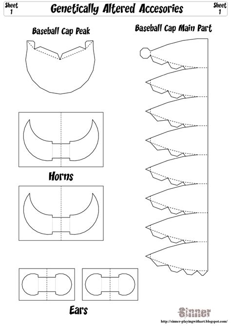 Printable Paper Baseball Cap Template