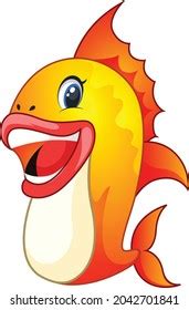 Smiling Fish Cartoon Vector Art Illustration Stock Vector (Royalty Free) 2042701841 | Shutterstock