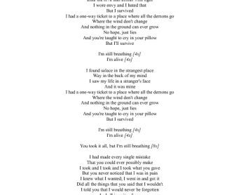 Song Worksheet: Alive by Sia