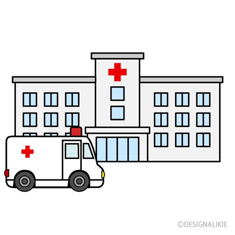 Hospital and Ambulance Clip Art Free PNG Image｜Illustoon