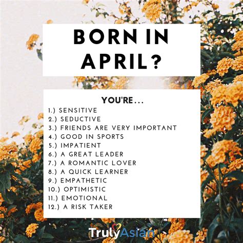 Born in April? - TrulyAsian | Birth month quotes, April quotes, Born in april