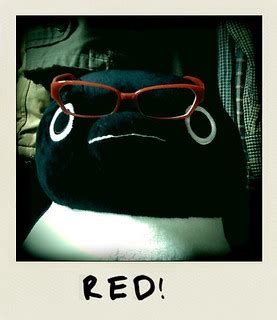 My new RED RED eyeglasses | Posted by twitter.com/qtbrowneye… | Flickr